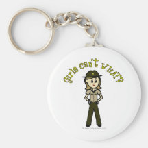 Light Female Sheriff in Brown Uniform Key Chain