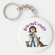 Light Female Veterinarian Key Chain