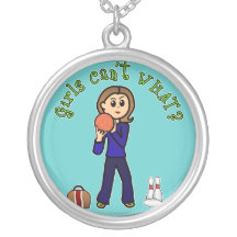 Light Girl Bowling Personalized Necklace