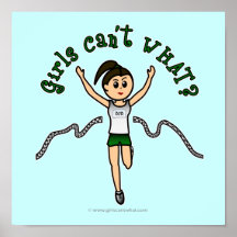 Light Girl Runner in Green Uniform Poster