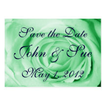Light Green Rose Save the Date Business Card Templates