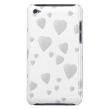 Light Grey Pattern of Love Hearts. Barely There iPod Covers