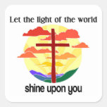 Light of the world shine upon you square sticker
