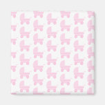 Light Pink and White Baby Stroller Pattern. Magnet