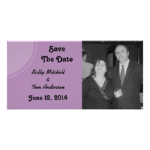 Light purple modern circle customized photo card