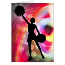 Light Rainbow with Cheerleader Greeting Card