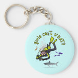 Light Woman Scuba Diver Key Chains