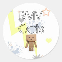 lightening, robot box, RMV Cats Stickers