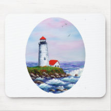 lighthouse oval mouse pad