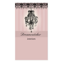 Lighting Chandelier Real Estate Business Card Pink