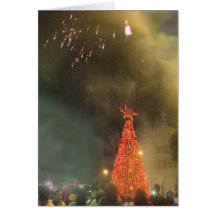 Lighting of the Christmas Tree - Red Lights Greeting Cards