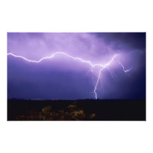 Lightning strike over desert, Big Bend Photo