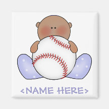 Lil Baseball Baby Boy - Ethnic Fridge Magnet