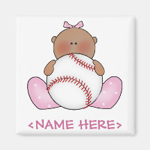 Lil Baseball Baby Girl - Ethnic Magnet