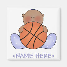 Lil Basketball Baby Boy - Ethnic Refrigerator Magnets