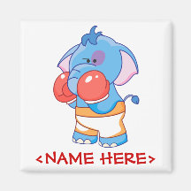 Lil Blue Elephant Boxing Magnet
