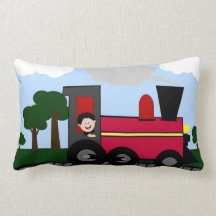 Lil' Engineer Choo Choo Train Throw Pillow