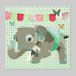 Lil' Lucky Elephant Art Canvas canvas prints