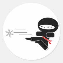 Lil' Ninja Round Stickers