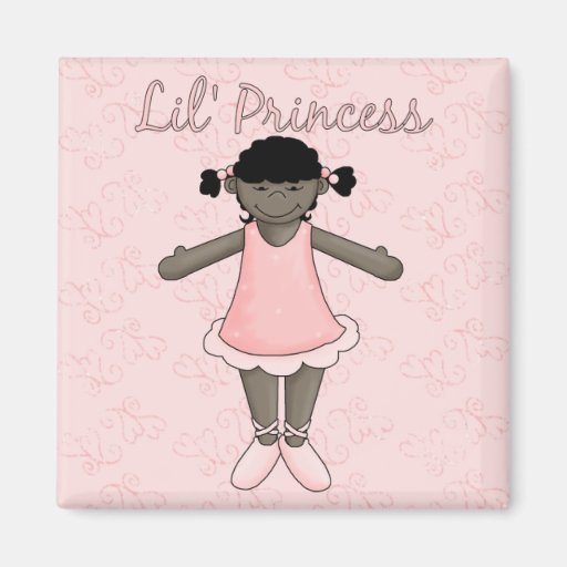 Lil Princess - Pink Ballerina 1 Refrigerator Magnets