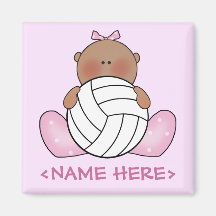 Lil Volleyball Girl - Ethnic Refrigerator Magnets