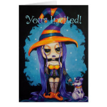 Lil Witchy "Your Invited" Greeting Card