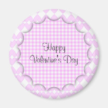 Lilac and white cute hearts magnet