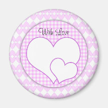 Lilac and white cute hearts magnets