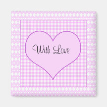 Lilac and white cute hearts magnets