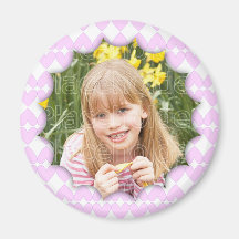 Lilac and white cute hearts template refrigerator magnet