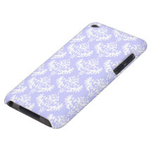 Lilac and White Damask Pattern iPod Touch Case