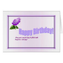 Lilac Birthday Greetings Cards