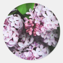 lilac bouquet round sticker