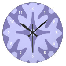 Lilac Floral Abstract Round Wallclocks
