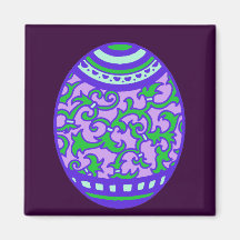 Lilac & Green Easter Egg Fridge Magnets