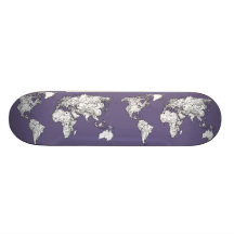 Lilac grey earth drawing skate boards