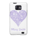 Lilac Love Heart Samsung Galaxy Case