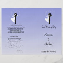 Lilac Ombre Silhouette Formal Wedding Program Flyer