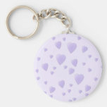 Lilac Purple Pattern of Love Hearts. Keychain