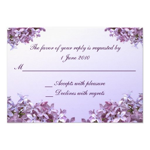Lilac RSVP Wedding Custom Invites