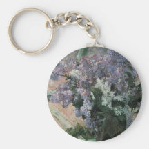 Lilacs in a Window, Cassatt, Vintage Impressionism Key Chain