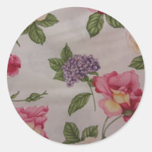 Lilacs & Roses Round Sticker