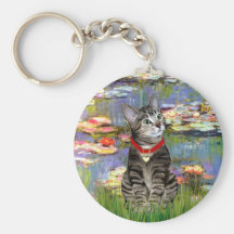 Lilies #2 - Tabby Tiger Cat 31 Keychain