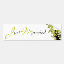 Lily of the Valley Just Married Bumper Sticker