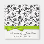 Lime Bow Wedding Flower Magnet