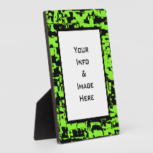 Lime Crackle Frame Plaque