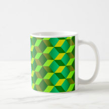 Lime Cubes Coffee Mugs