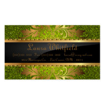 Lime Glitter Sequin Disco Glitz Business Card