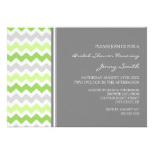 Lime Gray Chevron Bridal Shower Invitation