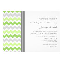 Lime Gray Chevron Bridal Shower Invitation